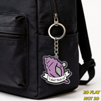 Porte-clés et breloque de sac en acrylique « I Don't Think so » avec coquille de conque violette, filet et bannière, style Sassy Kawaii Gothique