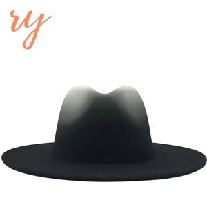 Mode femmes à la mode feutre dégradé couleur fedora <span class=keywords><strong>chapeau</strong></span> large bord <span class=keywords><strong>borsalino</strong></span> <span class=keywords><strong>trilby</strong></span> jazz chapeaux de mode pour hommes - Product Image 2