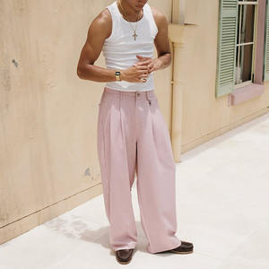 Özel erkek kısa pantolon rahat Pleats uzun pantolon plise erkek elbise resmi pantolon pantolon - Product Image 3