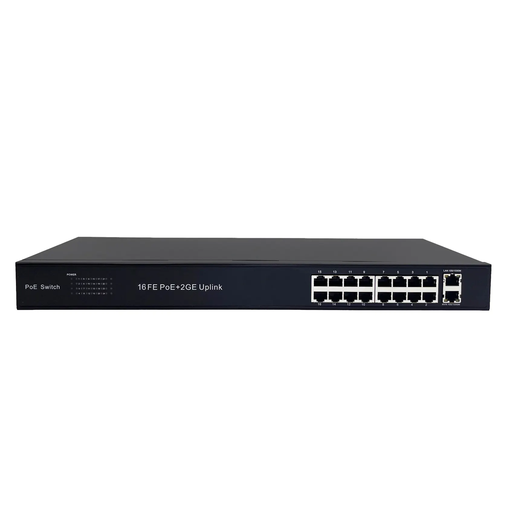 Switch POE 16 24 porte 100M POE uscita a porta singola 90W e 2 porte gigabit RJ45 non gestito