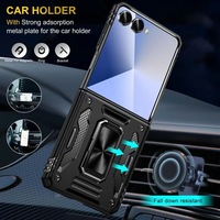 Housses de béquille robustes antichoc pour iPhone 17 Pro Max 16 Plus 15 14 13 étui pour appareil photo à glissière support d'anneau étui de téléphone pour hommes