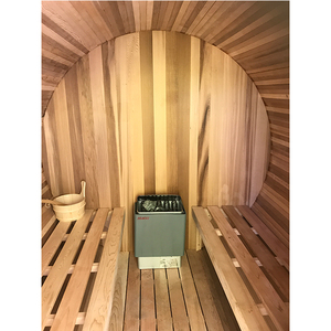Gran oferta de cedro de cicuta canadiense de madera para exteriores, Sala de sauna de barril de vapor húmedo para 4-6 personas con estufa de fuego/estufa eléctrica - Product Image 3