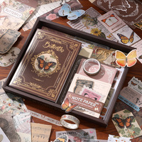 Kit de 155 Piezas para Coser con Hilo Impreso, Diario Vintage, Scrapbook, Cuaderno Retro, Set de Regalo