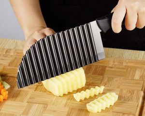 Coupe-frites ondulées - Trancheuse manuelle en acier inoxydable pour frites, couteau à découper les pommes de terre et les carottes - Product Image 3