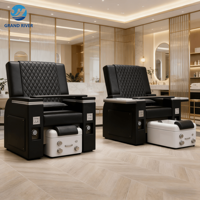 Nouveau Design Fauteuil Pédicure Électrique avec Bassin en Céramique et Massage, Fonction de Surf Lumineuse, Fauteuil Sofa pour Salon de Manucure