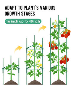 Treillis à tomates triangulaire grand format écologique, support en acier robuste et antirouille pour plantes grimpantes en pot sur balcon - Product Image 2