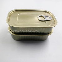 Boîtes carrées en fer blanc rectangulaires vides en métal imprimées sur mesure en gros pour les emballages de fruits de mer de sardines poisson thon avec couvercles EOE