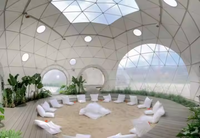 Grande tente dôme personnalisée Tente géodésique pour salle de réception VIP pour le glamping d'événements