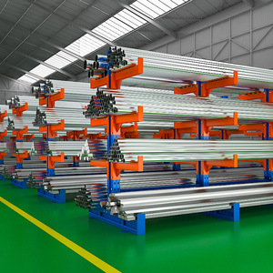 Estantería Cantilever de Acero Industrial de Una Sola Cara, Ligera, 4 Niveles, Brazo Ajustable, Cromada Azul - Product Image 2