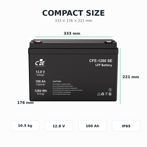 CFE-1280 SE 12,8V 100Ah LiFePO4 LFP Batterie BMS IP65 3000 Zyklen für <span class=keywords><strong>Sunsynk</strong></span> Wechselrichter Solar Off-Grid Solarsysteme - Product Image 1