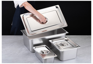 Bandeja Cuadrada de Acero Inoxidable Hei Lv, Estilo Americano Pulido FSP-1/6, Recipiente para Comida Caliente, Congelador, Distribución de Alimentos, Cafetería - Product Image 4