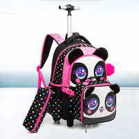 Ensemble de 3 sacs à roulettes pour enfants, sac à déjeuner, trousse à crayons, motif camouflage, polyester 600D, fermeture éclair, 20-36L, sac d'école pour garçons