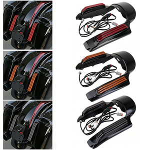 Luces LED de extensión de guardabarros trasero para motocicleta, luces de señal de giro y freno para Harley Road Glide 2008-2013 2014-2022, lente roja, ámbar y ahumada - Product Image 2