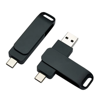 Gadget typeusb 2-in-1 Flash Drive Dual-interface berputar logam kecepatan tinggi U Disk komputer ponsel Universal