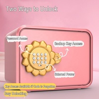 Zhenyou Home Kleiner Stahltresor für Kinder, Rosa, Wasserdicht, Feuerfest, Elektronisches Codeschloss, Sicherheitsschrank, Tragbar, Robust 1