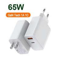Chargeur rapide PD 65W US EU Type C GaN, adaptateur secteur Type-C pour tablettes, ordinateurs portables Dell HP