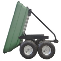 Chariot à plateforme à châssis en acier, à quatre roues, conteneur roulant, remorque utilitaire, chariot de jardin basculant, outils mobiles en plastique pour la maison