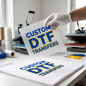 Vinile <span class=keywords><strong>per</strong></span> Stampa a Trasferimento Termico DTF di Alta Qualità, Etichette con Design Personalizzati, Adesivi Termici DTF <span class=keywords><strong>per</strong></span> Magliette - Product Image 1