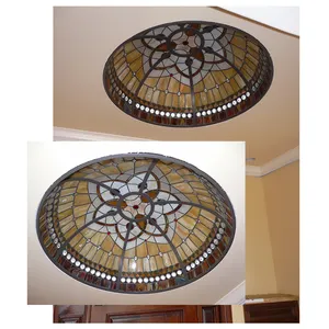 Cúpula interior tradicional con cristal tintado para pasillo, decoración de estilo San Carlos, precio al por mayor