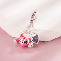Breloques Pan Charms en argent, thèmes Fitness, Gants de musculation, Haltères, Boxe, Perles compatibles avec bracelet original, pour la salle de sport, bébé, fille, Berluque, cadeau