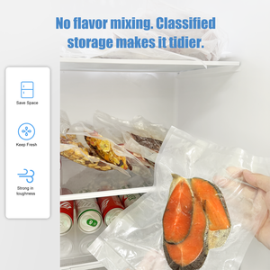 Sac <span class=keywords><strong>sous</strong></span> <span class=keywords><strong>vide</strong></span> en plastique à texture gaufrée de qualité alimentaire personnalisé <span class=keywords><strong>pour</strong></span> le stockage de viande fraîche, de sushi et de congélateur, matériau résistant à la chaleur - Product Image 4