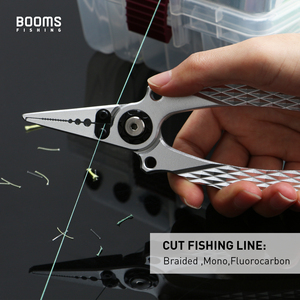 Booms Fishing X12 Aluminum Fishing Pliers with Coil Lanyard and Sheath Fish Line <b>Cutter</b> Hook Remover Split <b>Ring</b> Fishing Pliers - Product Image 2