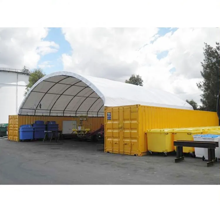 Cina capannoni di stoccaggio in metallo di grandi dimensioni IN PVC cupola doppio truss tessuto industriale contenitore rifugi