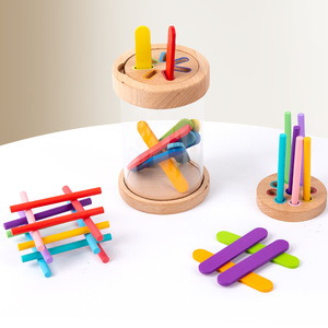 Wooden <strong>Sorting</strong> Stick Pick up Stick Rainbow Toy Montessori Baby Toy Wooden Color Classification Cup Educational Wooden Toys - Product Image 6