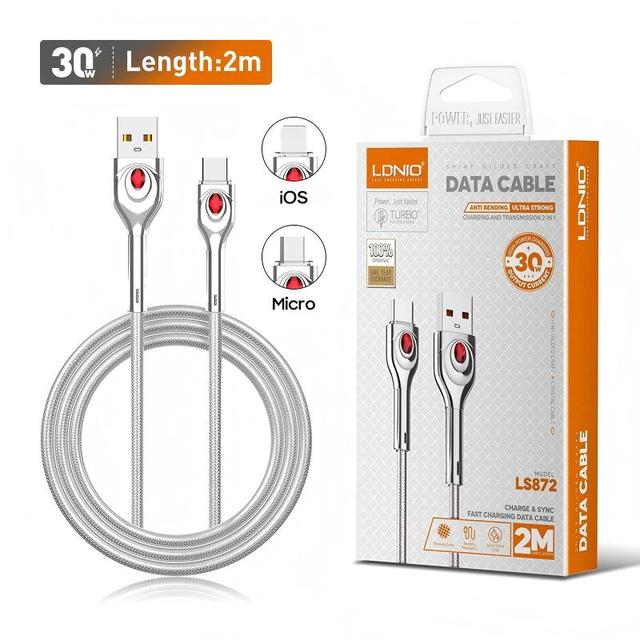 LDNIO LS872 Portable Data Cable 3A Fast Charging USB Cable Suitable Mobile Phone
