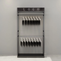 Présentoir de magasin de perruques en cheveux moderne personnalisé Présentoir de magasin de perruque de beauté mural à plusieurs niveaux pour boutique de vente au détail