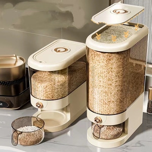 Contenedor de almacenamiento de arroz sellado a prueba de humedad con taza medidora para cocina tarro de arroz sellado a prueba de humedad con caja de almacenamiento - Product Image 3