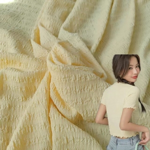 高品質のクリンクルファブリック95% ポリエステルと5% スパンデックスで作られた新しいクリンクルファブリックカジュアルパンツのトップスやドレスに適しています。 - Product Image 2