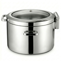 Plat de service en acier inoxydable pour restaurant, station de soupe d'hôtel, ensemble chauffe-plats de buffet, design de luxe, nouveauté