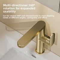 Keran wastafel dek tunggal modern minimalis berbahan paduan seng anodized warna tembaga abu-abu tua dengan katup keramik dan tuas panas-dingin.