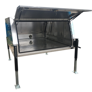 Màu đen kế<span class=keywords><strong>t</strong></span> thúc kép đơn Cab Heavy Duty <span class=keywords><strong>4</strong></span> WD nhôm UTE canopy hộp công cụ với Rack mái, phía sau gấp xuống thang - Product Image 6