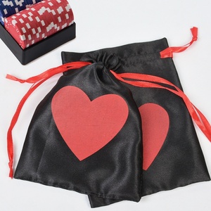 Sac cadeau promotionnel personnalisé avec logo, thème casino, pour fête, anniversaire à Las Vegas, jeu de poker, jetons de poker, <span class=keywords><strong>pochette</strong></span> en satin et velours avec cordon de serrage - Product Image 3
