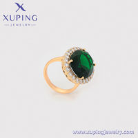 14R2361301 Bijoux Xuping Vente en gros Bague pour femme en plaqué or 18 carats avec grande pierre verte