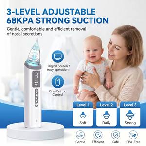 Aspirateur nasal automatique pour bébé, nettoyeur <span class=keywords><strong>de</strong></span> <span class=keywords><strong>nez</strong></span> électrique, aspirateur <span class=keywords><strong>de</strong></span> mucosités <span class=keywords><strong>avec</strong></span> 3 niveaux d'aspiration, kit rechargeable sans BPA, ABS+silicone - Product Image 3