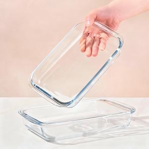 صينية خبز زجاجية بيضاوية آمنة للاستخدام في الفرن/الميكروويف، مقاومة لدرجات الحرارة العالية، أدوات للطهي بالبخار والشواء والخبز - Product Image 6