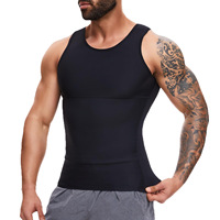 Chemise de compression amincissante pour hommes, gilet en nylon à manches courtes pour le soutien de la poitrine et de l'abdomen et à porter au quotidien