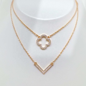 factory price plata 925 silver <b>rose</b> <b>gold</b> women heart ring <b>necklace</b> fine jewelry gift love layered zircon unique charms <b>necklaces</b> - Product Image 4