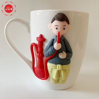 Mug de Noël en argile polymère fait à la main au design moderne, vente chaude
