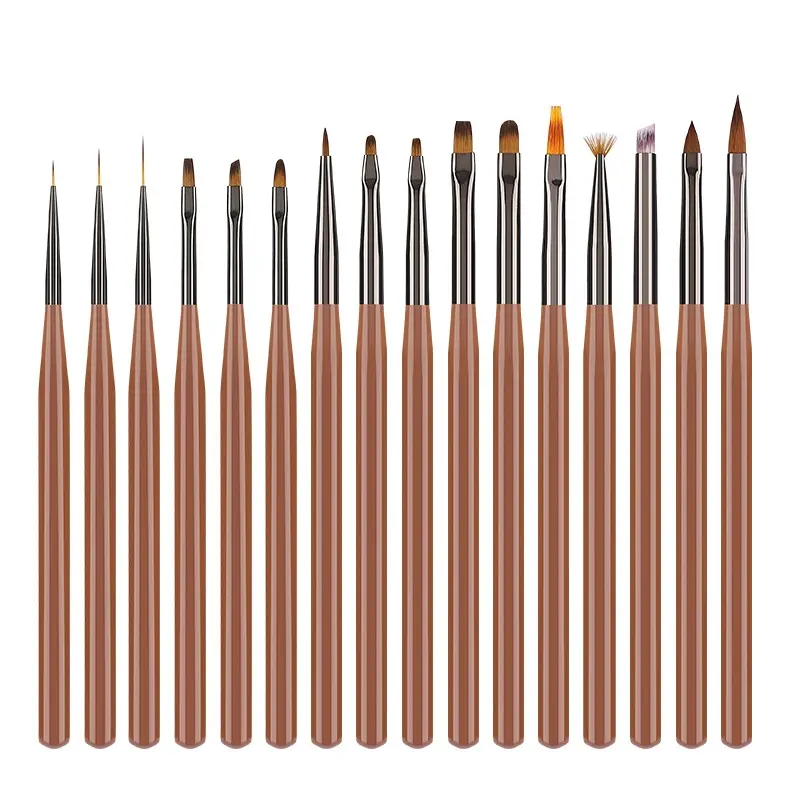 Hot Selling japanische Maniküre Nagels tift Sets Brown Maniküre Werkzeugs tift Phototherapie Pull Line Pen