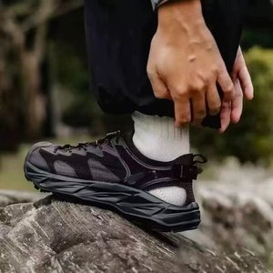 FASHION Genuine Leather Open Toe Walking Sandals Breathable <b>Hook</b> & Loop Closure Summer Men's <b>Shoes</b> - Product Image 1