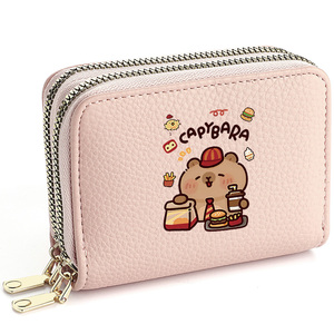 Portefeuille en <span class=keywords><strong>cuir</strong></span> PU de haute qualité pour femmes petit <span class=keywords><strong>porte</strong></span>-<span class=keywords><strong>carte</strong></span> d'identité <span class=keywords><strong>carte</strong></span> Style mignon Mini portefeuille à glissière pour femmes - Product Image 3
