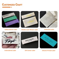 Étiquettes en tissu de coton personnalisées, étiquettes en damassé, en gros-grain, douces, tissées, avec logo, blanches, écologiques, pour vêtements