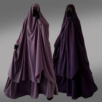 Ensemble Jilbab 2 Pièces en Gros – Robe Musulmane Modeste à Manches Boutonnées et Nœud au Dos, Style Turc pour Ramadan et Aïd
