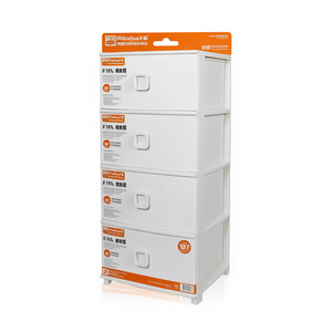 Pratika Kool - Mueble de Almacenamiento Minimalista Apilable con 4 Cajones, Blanco, 375x370x800mm, Organizador de Plástico Moldeado por Inyección - Product Image 3