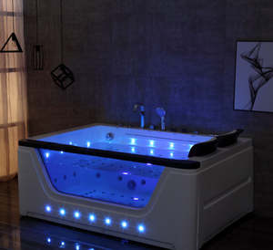 Baignoire à bulles SPA BONNY avec rideau d'eau en cascade, double massage, <span class=keywords><strong>surf</strong></span>, LED colorées - Product Image 1