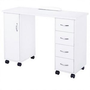 Table de Manucure en Bois Blanc Offre Spéciale, Table à Ongles avec Support pour les Mains, Mobilier de Salon de Coiffure, Design Traditionnel, Portable pour Salon de Beauté - Product Image 4